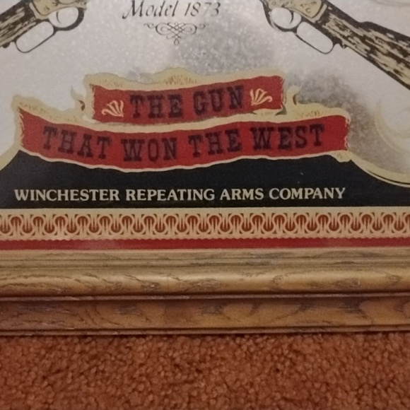 Rare Vtg WINCHESTER 1873 Rifel Framed Glass Mirror 20\